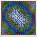 Victor vasarely hungarian 19061997 untitled screenprint in colors framed signed and numbered ea 1525 32 18 x 30 58 sheet