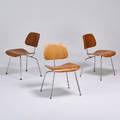 Charles and ray eames herman miller three dining chairs dcm zeeland mi 1950s chromed steel ash unmarked 29 12 x 19 12 x 22