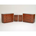 Gilbert rohde herman miller bedroom suite pair of dressers no 3770 pair of nightstands no 3770 zeeland mi 1940s brazilian rosewood mahogany stained wood handles one foil label to dres