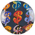 After andy warhol american 19281987 rosenthal studio line dollar sign plate in original box numbered 218500 coa by manufacturer 9 14 dia