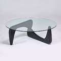 Style of isamu noguchi coffee table 1950s painted wood glass unmarked 15 x 40