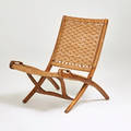 Style of hans wegner folding chair yugoslavia 1960s stained beech woven cord unmarked 29 12 x 24 x 29