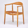 Hans wegner pp mobler the chair denmark 1960s oak woven reed unmarked 30 x 24 12 x 21