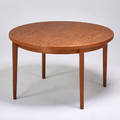 Vs mobelfabrik teak extension dining table denmark 1970s stamped mark 29 x 47 dia leaves 19 34