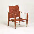 Kaare klint rud rasmussens snedkerier safari lounge chair denmark 1960s ash leather brass upholstery label 31 x 23 x 25