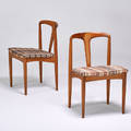 Johannes anderson pair julianne chairs denmark 1980s teak upholstery unmarked 30 12 x 20 x 21