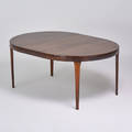 Danish rosewood extension table 1970s unmarked 29 x 47 two leaves 19 34