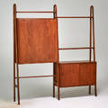 Kurt ostervig teak room divider with integrated secretary denmark 1960s unmarked 73 x 67 x 14