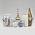 Gustavsberg rorstrand etc seven vases germanyaustria mid20th c tallest 11 34 x 4