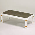 Nordiska kompaniet coffee table sweden 1960s lacquered wood enameled steel brass unmarked 19 34 x 57 x 29 14