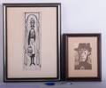 Constantine Gus Kermes Woodblock Prints Pair