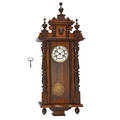 Vienna wall clock walnut case with enameled dial late 19th c 36 14