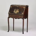 Louis xv style slant front desk with gallery top early 20th c mahogany gilded brass 40 14 x 27 12 x 15 