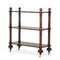 Tiered serving trolley mahogany with three tiers on casters 20th c 52 x 47 12 x 20 12