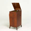 Victor talking machine company floormodel victrola serial number vvxi292172g camden nj quartersawn oak steel felt metal tag open 58 x 19 x 23