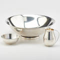 Gorham sterling three pieces modern design creamer sugar serving bowl usa all marked serving bowl3 34 x 11 338 ozt