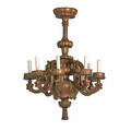 Italian baroque style chandelier eight arm in gilded wood electrified 20th c 36 x 27