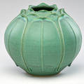After grueby artichoke vase 2006 stamped and dated sf 2006 10 x 10 12