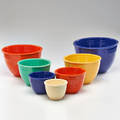 Fiestaware homer laughlin china co set of seven nesting bowls usa all marked tallest 7 12 x 11
