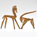 Frederick weinberg two bronze tabletop sculptures of horse and ram usa 1950s both marked horse 7 34 x 6 12 x 2