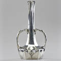 Orivit art nouveau vase with figural nude handles germany ca 1900 polished pewter stamped orivit 14 34 x 7 12