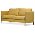 khouri guzman bunce lininger armstrong settee new york 2000s silicon bronze linen upholstery unmarked 34 x 68 x 32 