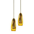 italian pair of pendant lamps 1950s brass amber glass single sockets unmarked to ceiling cap 58 x 9 dia glass only 22 12 x 9 