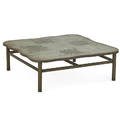 philip laverne 1908  1988 kelvin laverne b 1936 coffee table new york 1960s etched patinated and polychromed bronze pewter raised signature 17 12 x 52 12 sq 