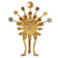 pedro friedeberg b 1937 table clock astroclockological time mexico 1960s carved gilt and silvered wood signed 22 x 18 x 7 