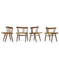 george nakashima 1905  1990 nakashima studios set of four grass seated chairs new hope pa 1958 walnut woven grass cord unmarked 27 12 x 23 12 x 20 provenance rago auctions 1