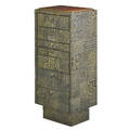 paul evans 1931  1987 directional sculptured metal cabinet bronze composite rosewood signed pe 72 59 12 x 27 x 20 12 