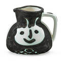 pablo picasso 1881  1973 madoura glazed earthenware pitcher edition of 500 heads tecirctes france 1956 stamped madoura plein feu edition picasso signed in waxresist edition picass