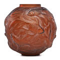 Lalique formose vase amber glass france des 1924 m p 425 no 934 molded r lalique 6 12 x 6