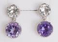 Amethyst  Sterling Drop Earrings