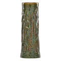 Fulper rare cattail vase verte antique glaze flemington nj 191622 vertical incised mark 12 12 x 4 12 provenance collection of robert a ellison new york