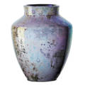 Pewabic large vase with lavender and celadon lustre glaze detroit mi obscured mark 10 x 8