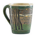 Frances rocchi saturday evening girls rare mug decorated in cuerda seca with forest and french inscription boston ma 1913 signed segfr613 4 x 4 provenance private collection connec
