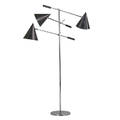Lightolier threearm floor lamp usa 1960s chromed and enameled steel unmarked as shown 62 x 44 x 34