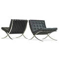 Ludwig mies van der rohe 1886  1969 knoll associates inc pair of barcelona chairs new york 1960s stainless steel leather upholstery labels 30 x 30 x 29 12