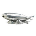 Arthur court whaleshaped covered serving dish usa 1979 aluminum glass stamped arthur court designs copyrighted c 1979 on base 7 12 x 26 12 x 12