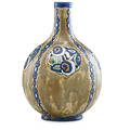 Charles catteau 1880  1966 boch freres keramis glazed stoneware vase with stylized floral decoration belgium 1920s ink stamp gres keramis d882 ch catteau stamped 886 10 x 6