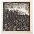 Wharton esherick 1887  1970 woodblock print on rice paper september corn 1922 pencil signed and titled chop mark and date in image sheet 9 34 x 9 14