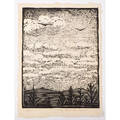 Wharton esherick 1887  1970 woodblock print on rice paper clouds paoli pa ca 1923 pencil signed titled and numbered 2340 sheet 12 x 9