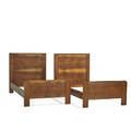 Roy mcmakin b 1956 big leaf mfg co pair of solid walnut twin beds seattle wa 1990s each branded roy mcmakin big leaf mfg co seattle wa total 42 x 40 x 79 12 interior 76 12 x 37