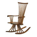 Jeffrey greene b 1943 rocking chair bucks county pa 1992 sculpted and figured walnut signed and dated 43 x 26 12 x 38