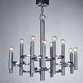 Lightolier elevenlight chandelier usa 1970s chromed steel unmarked fixture 25 12 x 25 dia
