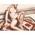 Philip pearlstein american b 1924 nude on navajo rug 1972 printed by landfall press inc chicago signed and noted copyright impression in pencil 24 12 x 34 sheet