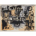 Julio de diego american b spain 19001979 three mixed media on paper of various subjects all signed all 23 34 x 18 sheet