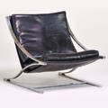 Paul tuttle strassle international zeta lounge chair 1960s vinyl chromed steel unmarked 27 x 27 x 31