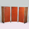 Guido faleschi pacemarani three cabinets italy 1960s leather suede chromed steel polished aluminum 54 x 24 x 23 12